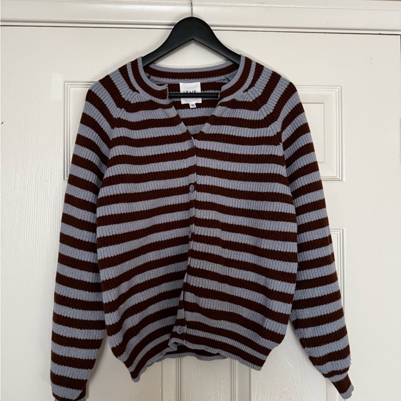 Grey Bandit Brown and Lavender Striped Cardigan - Picture 4 of 7